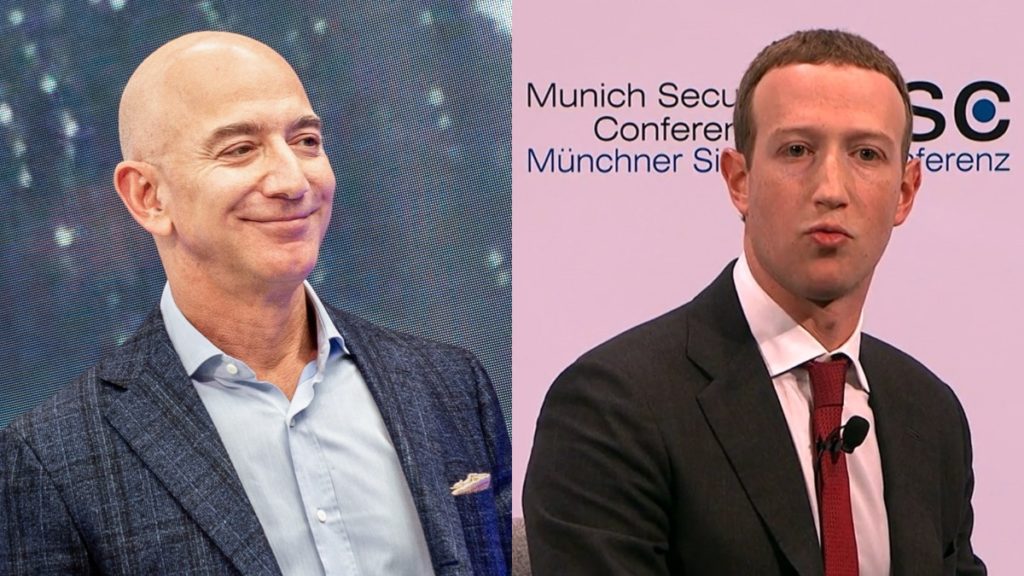 El dueño de Amazon, Jeff Bezos, y el fundador de Facebook, Mark Zuckerberg.