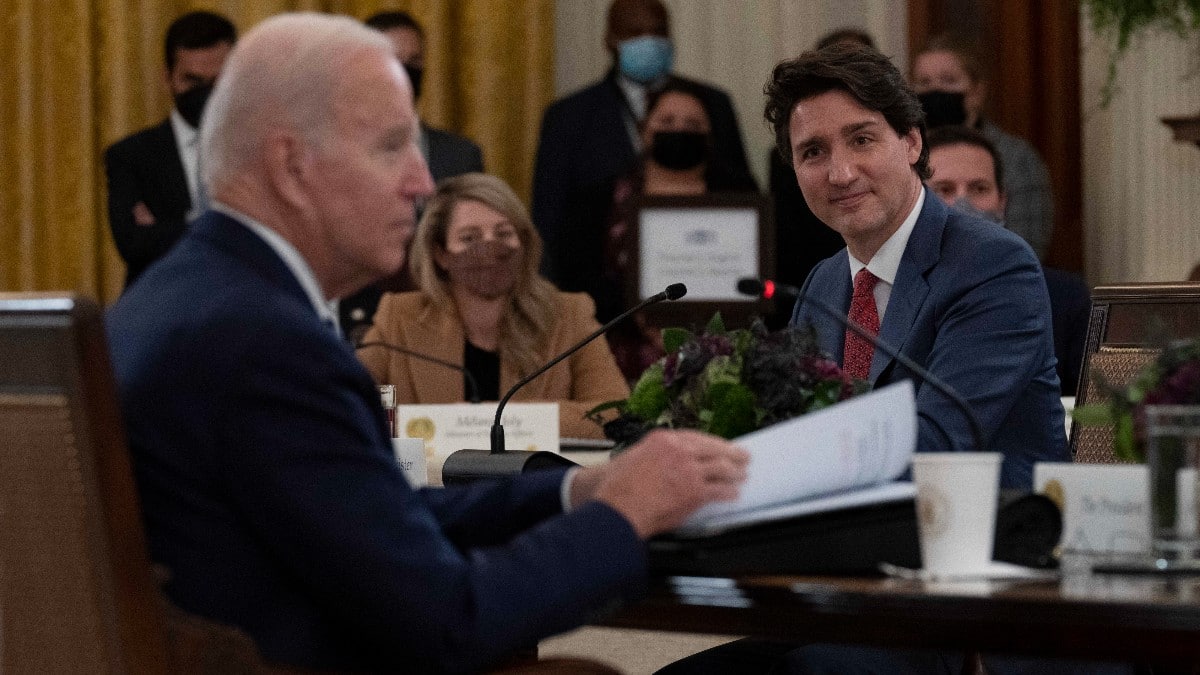 El presidente de Estados Unidos, Joe Biden, y el presidente de Canadá, Justin Trudeau.