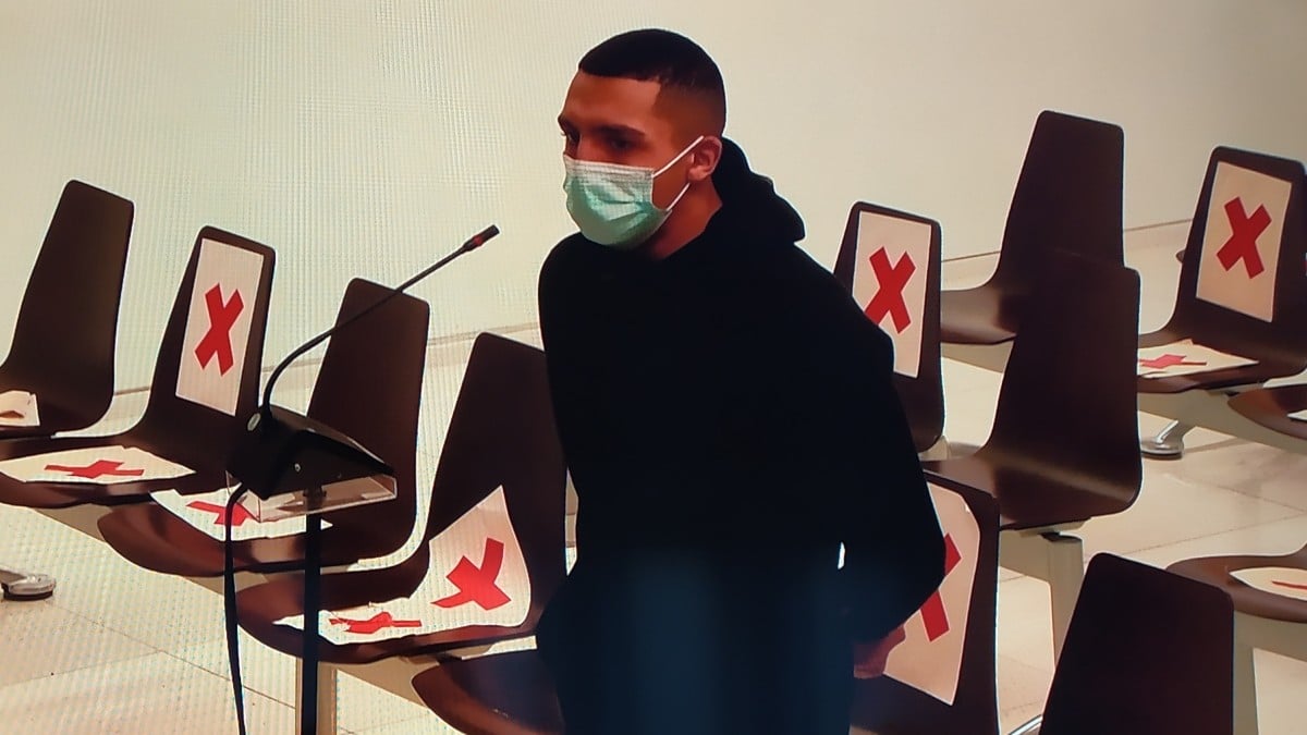 El rapero Morad declara en el juicio por intento de robo y amenazas, en febrero de 2022. Europa Press