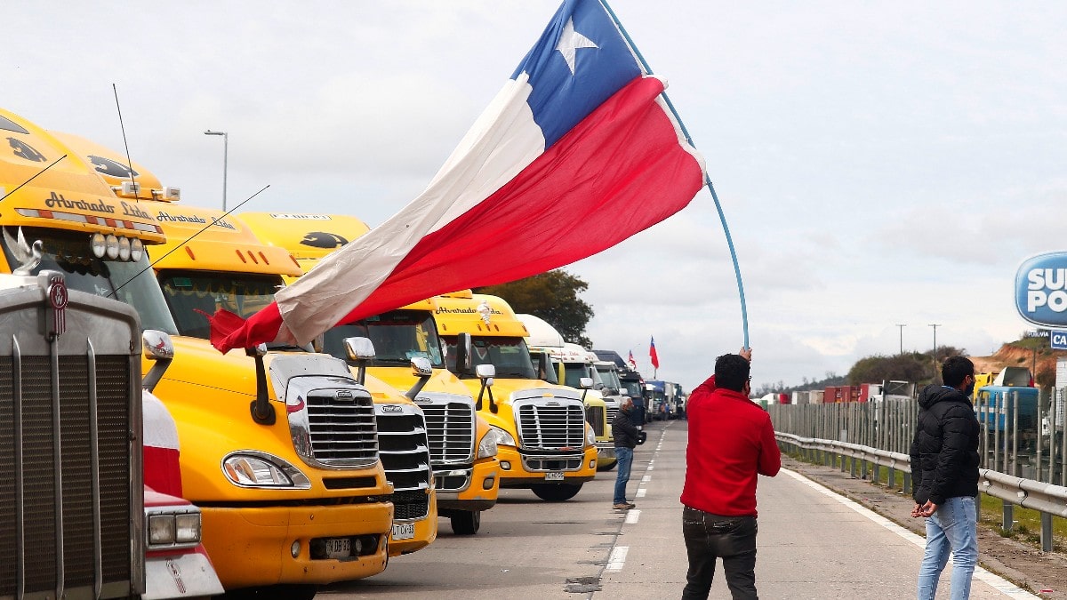 Los camioneros protestan en Chile por la falta de seguridad y orden en la región de Antofagasta
