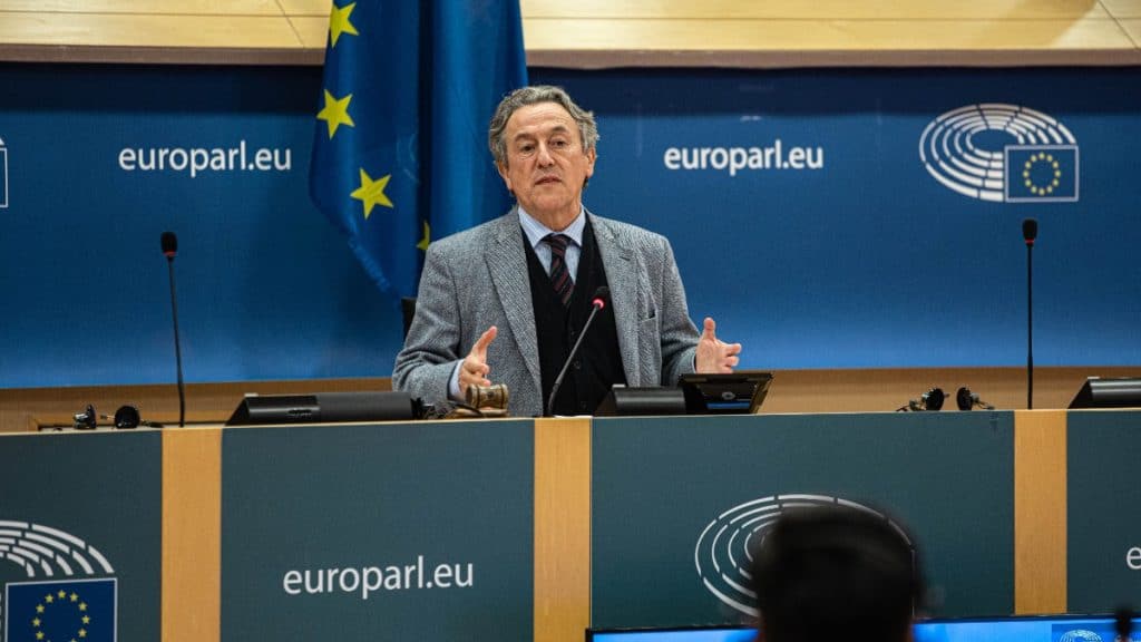 El presidente del ECR-Eurolat y eurodiputado de VOX, Hermann Tertsch. VOX