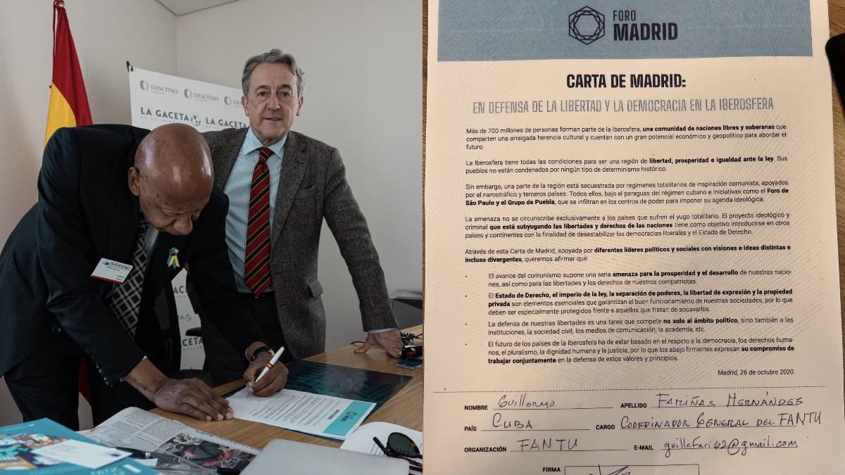 Guillermo Fariñas, Premio Sájarov por su lucha contra la dictadura cubana, firma la ‘Carta de Madrid’