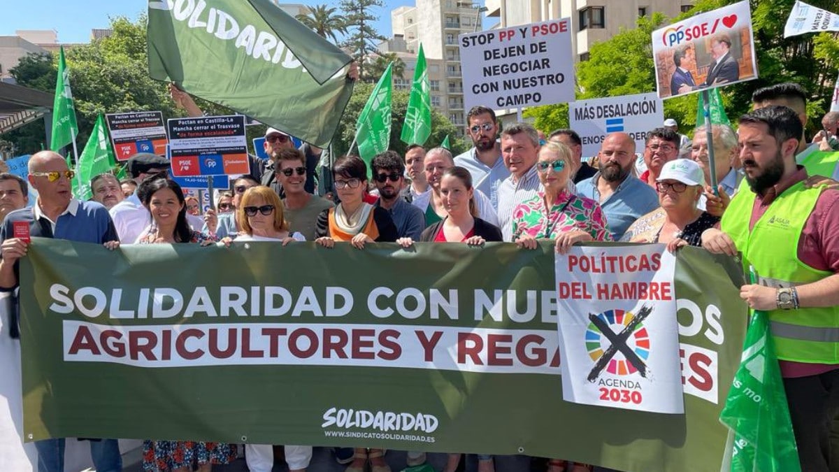 El sindicato Solidaridad apoya a los regantes y reclama en Alicante un Plan Hidrológico Nacional