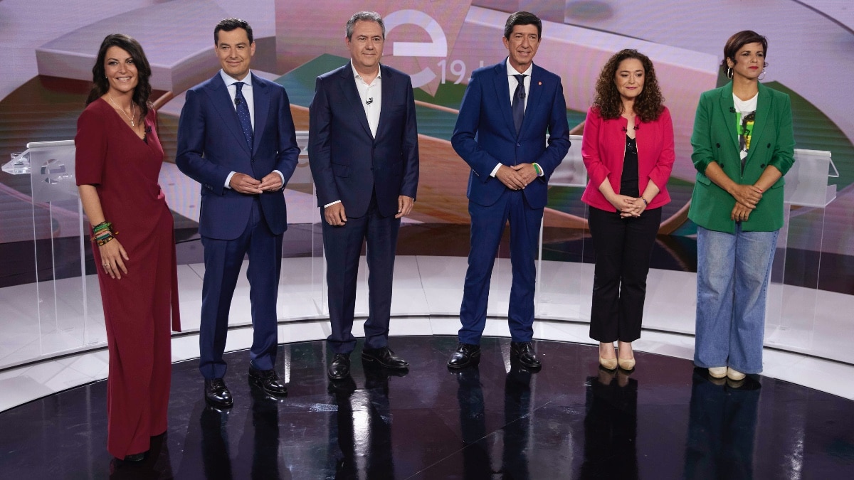 Los seis candidatos a la Presidencia de la Junta de Andalucía. Europa Press