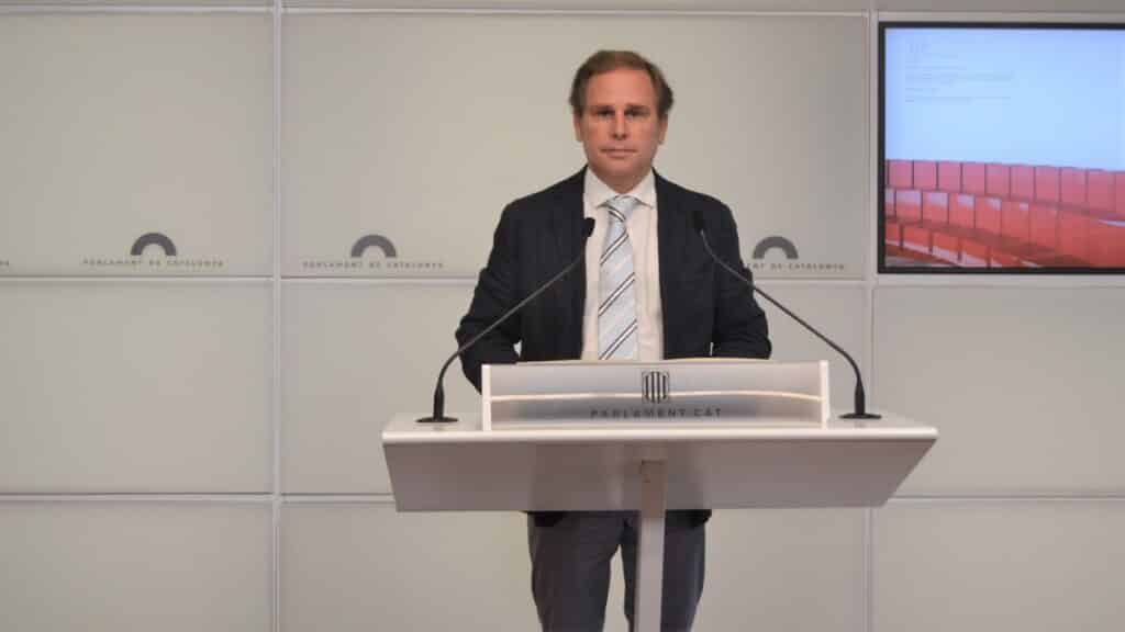 El portavoz de VOX en el Parlament de Cataluña, Joan Garriga. Europa Press