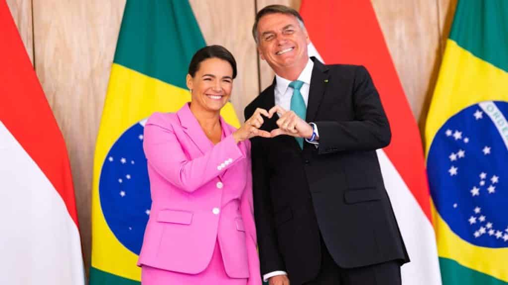 El presidente brasileño, Jair Bolosonaro, y la predidente húngara, Katalin Novak