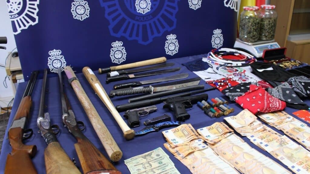 Se han intervenido dos pistolas, tres escopetas, cinco machetes, munición, dinero en efectivo y diverso material relacionado con los Dominican Don't Play. Europa Press