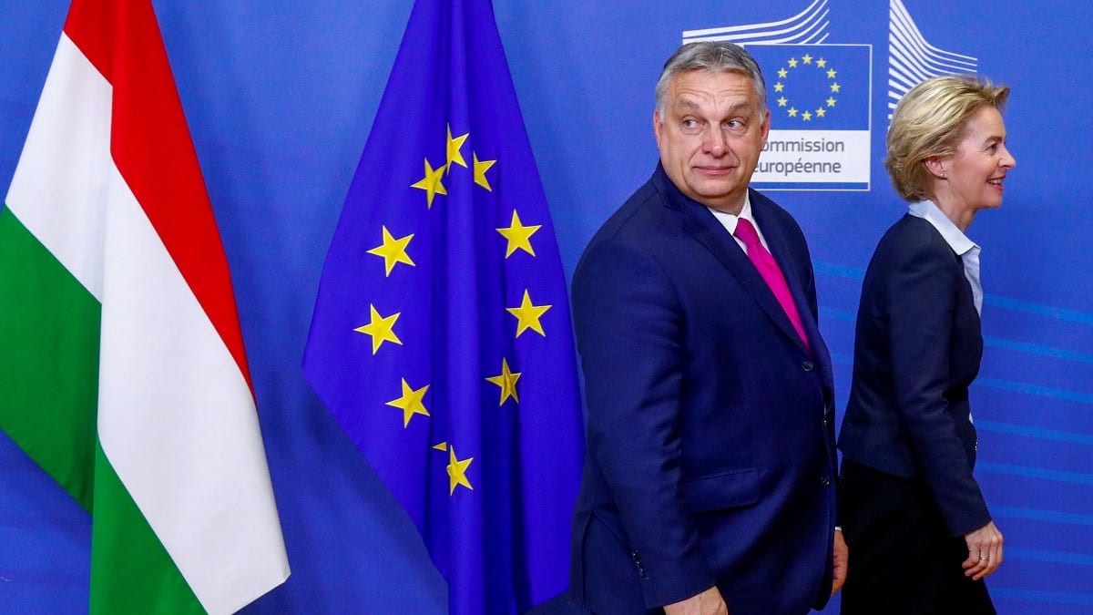El primer ministro húngaro, Viktor Orbán, y la presidenta de la Comisión Europea, Ursula von der Leyen.