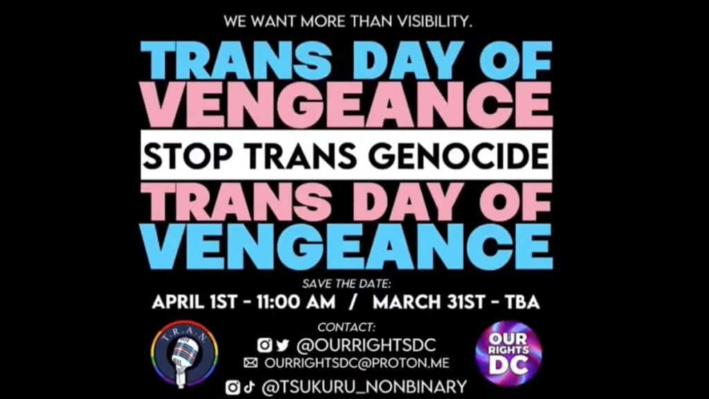 Cartel compartido en Twitter por la Red Activista Trans Radical.