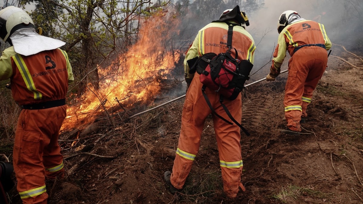Imágenes de los incendios de los concejos de Valdes y Tineo (Asturias). Europa Press