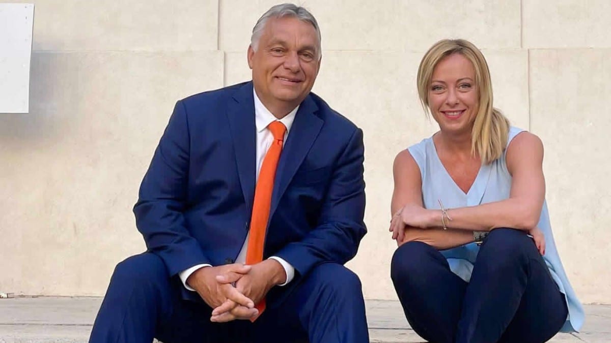 Giorgia Meloni y Viktor Orbán. Fuente: giorgiameloni.it