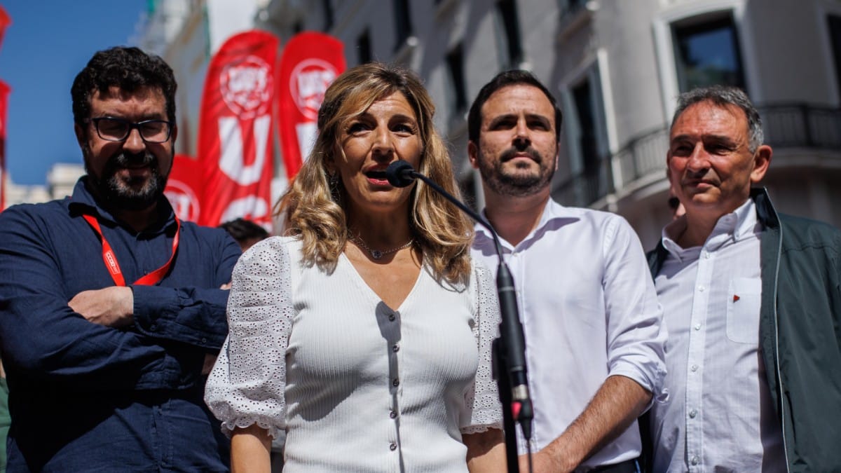 Díaz y Garzón acuden a las manifestaciones del 1-M de los sindicatos a los que subvencionan desde el Consejo de Ministros