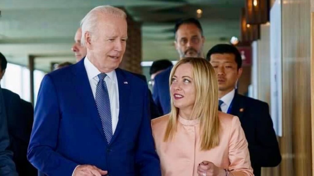 Joe Biden y Giorgia Meloni. Europa Press