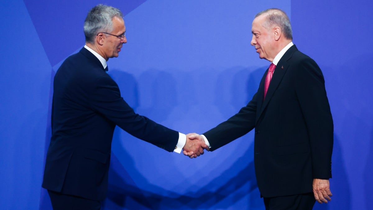 Jens Stoltenberg y Recep Tayyip Erdogan en la cumbre de la OTAN de Madrid. Europa Press