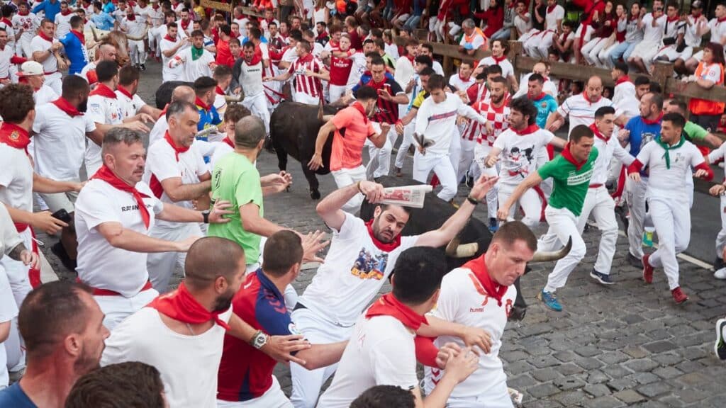 Imagen del sexto encierro de San Fermín. Europa Press