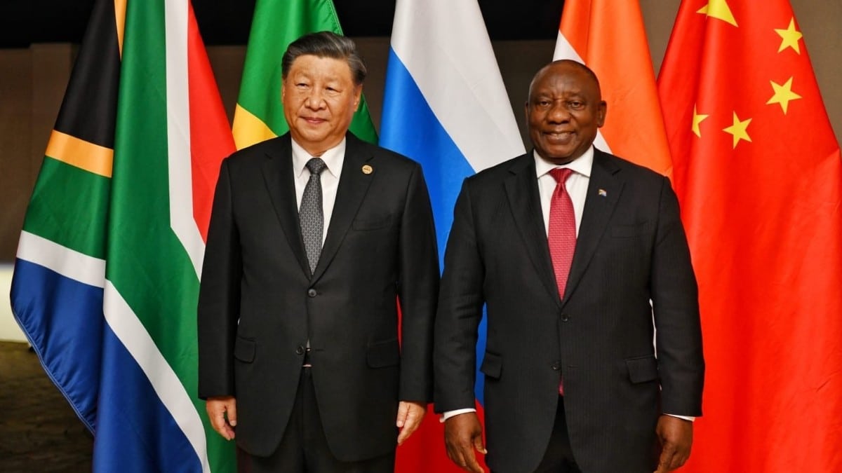 El presidente de China, Xi Jinping, y el presidente de Sudáfrica, Cyril Ramaphosa. Europa Press