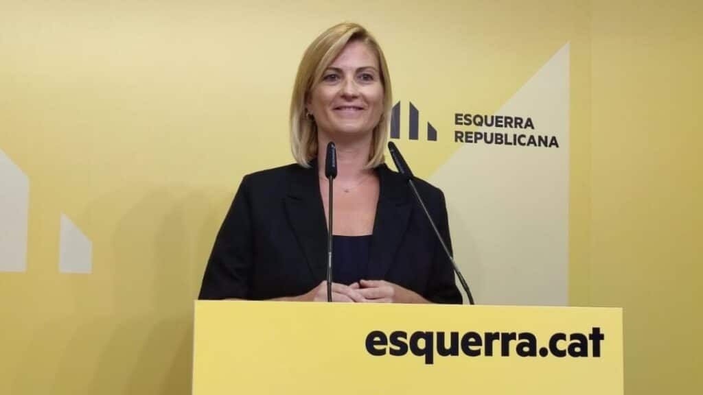 La portavoz de ERC, Raquel Sans, en rueda de prensa. Europa Press