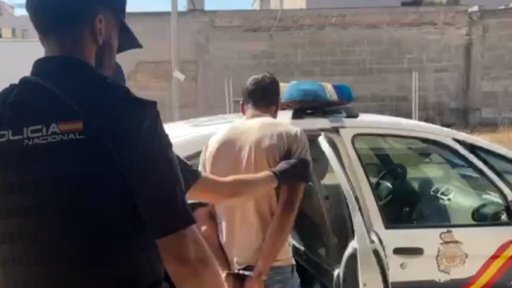 Momento de la detención del sospechoso. Policía Nacional