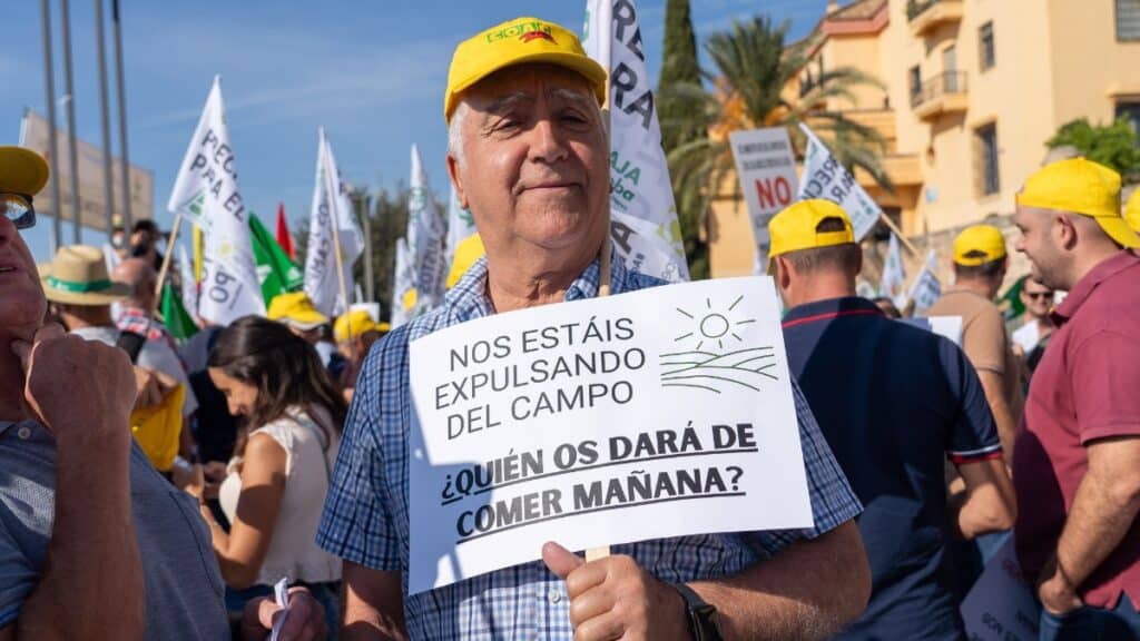 Manifestación en protesta por el impacto de las políticas de la UE en el campo andaluz. Europa Press