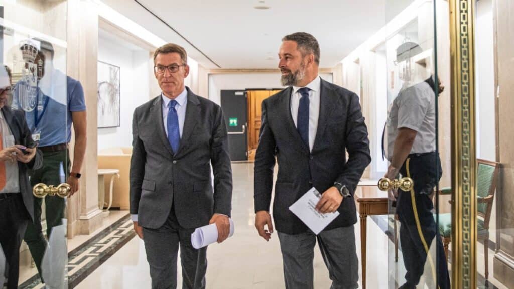 Alberto Núñez Feijoo y Santiago Abascal.