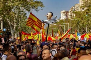 Manifestación en Barcelona contra la amnistía el pasado domingo. Europa Press