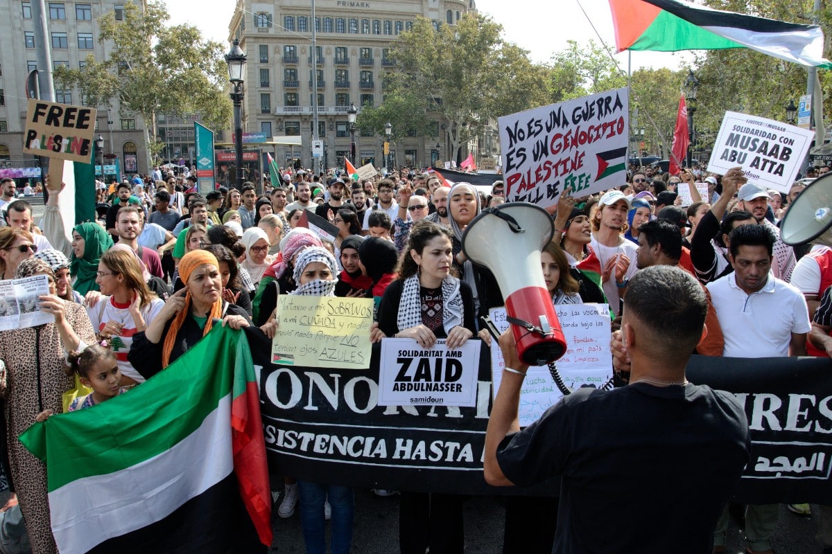 Manifestación en Barcelona de apoyo a Palestina. Europa Press.
