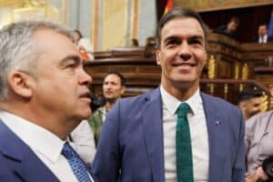 Santos Cerdán con Sánchez la pasada semana en el Congreso. Europa Press.
