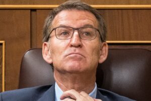 Alberto Núñez Feijoo en la primera jornada del debate de investidura de Pedro Sánchez. Europa Press.