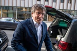 Carles Puigdemont a su salida del Parlamento Europeo, en Bruselas. Europa Press.
