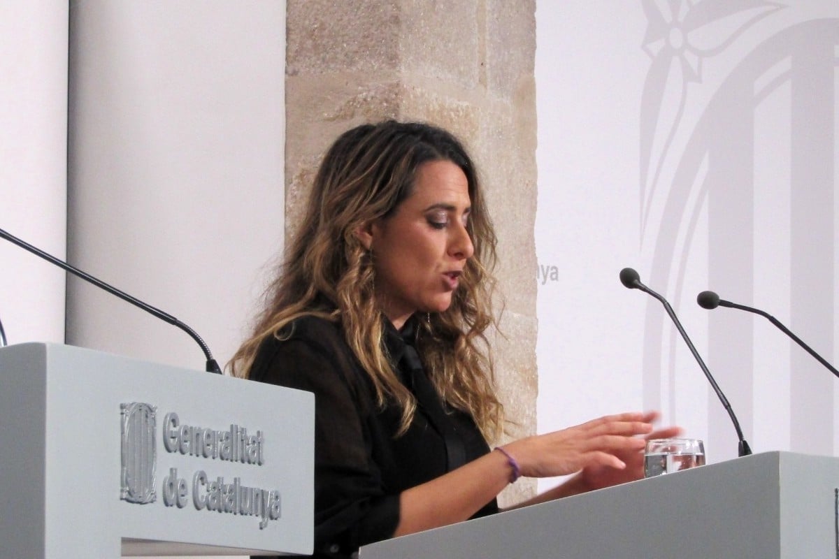 La portavoz del Gobierno catalán, Patrícia Plaja, en rueda de prensa. Europa Press.
