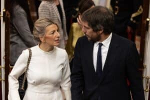 Yolanda Díaz y Ernest Urtasun este miércoles en el Congreso. Europa Press.