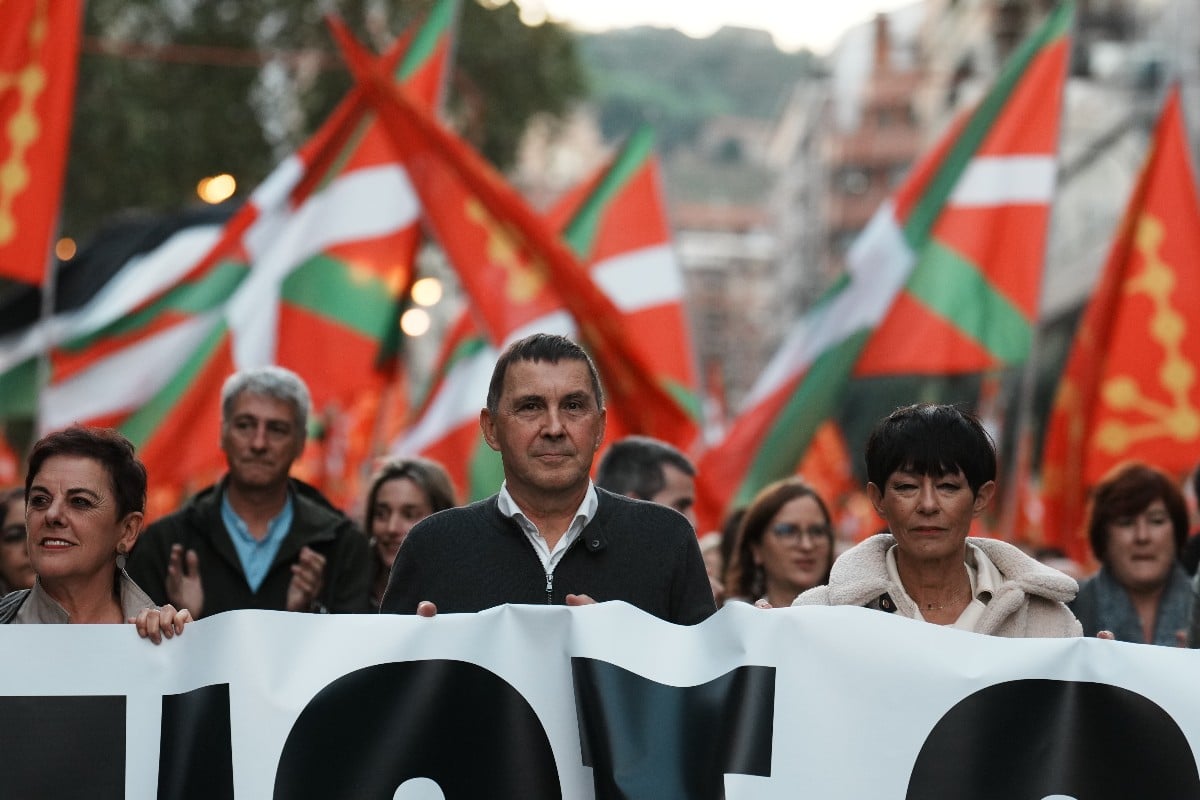 Líderes de Bildu en una manifestación por la 'nación vasca'. Europa Press.