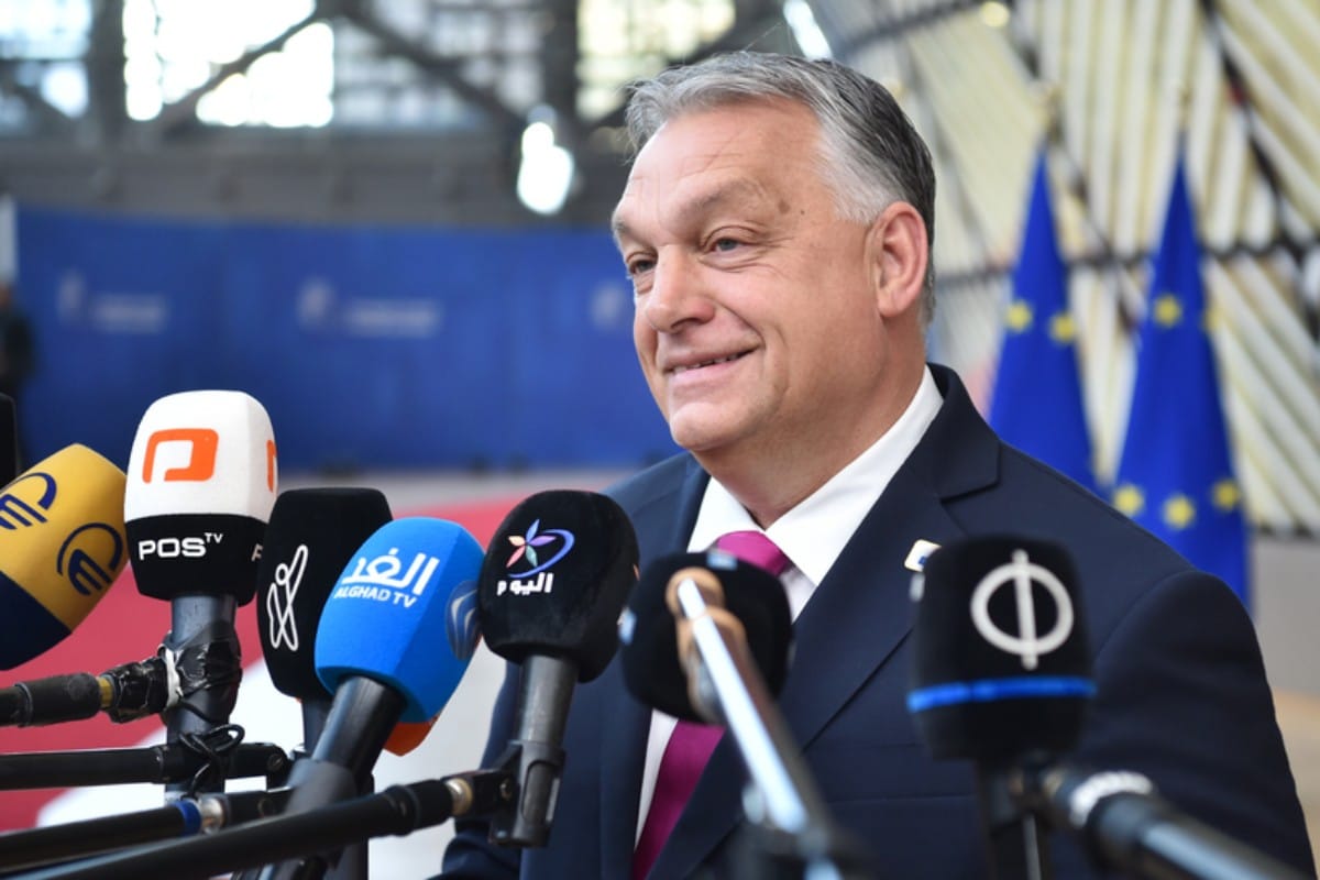 Orban llegando el jueves a Bruselas. Europa Press.