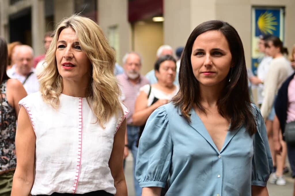 Yolanda Díaz e Ione Belarra en la campaña de las generales. Europa Press.