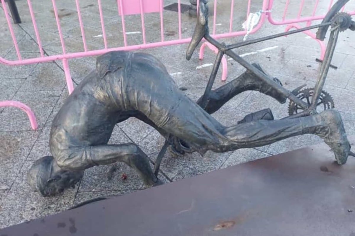 La estatua en homenaje a Bahamontes en Toledo sufre un nuevo acto vandálico