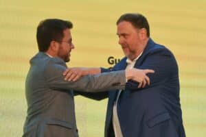 Pere Aragonés y Oriol Junqueras. Europa Press.