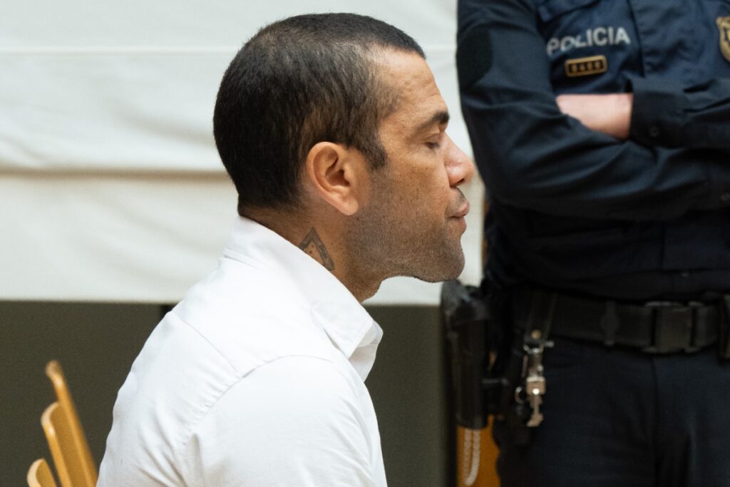Dani Alves durante el juicio este lunes. Europa Press.