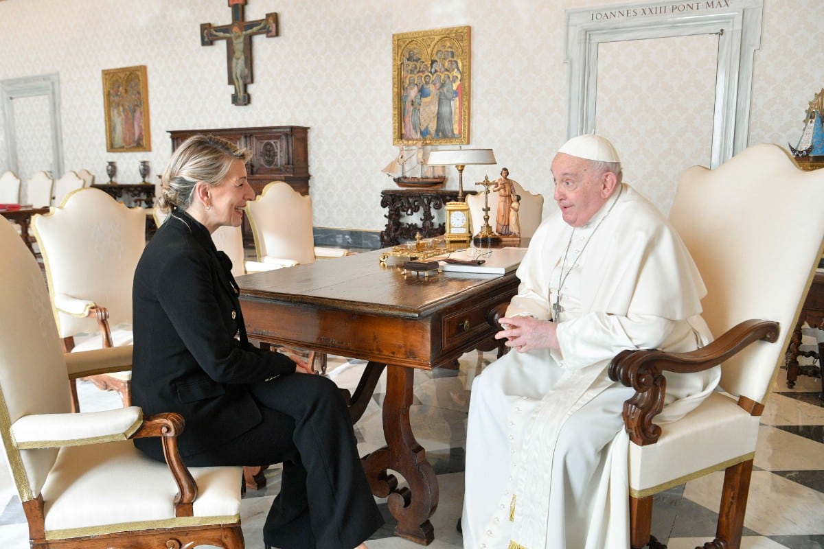 Díaz con Bergoglio este viernes. Europa Press.