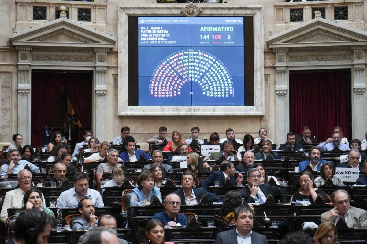 La Cámara de Argentina aprueba parcialmente la ley ómnibus, promovida por Milei