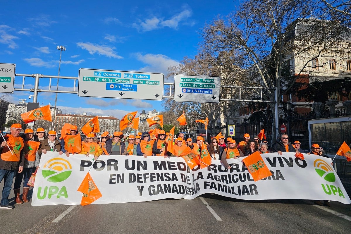 Manifestación agraria este lunes en Madrid. UPA.