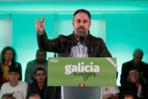 Santiago Abascal este domingo en Lugo. Europa Press.