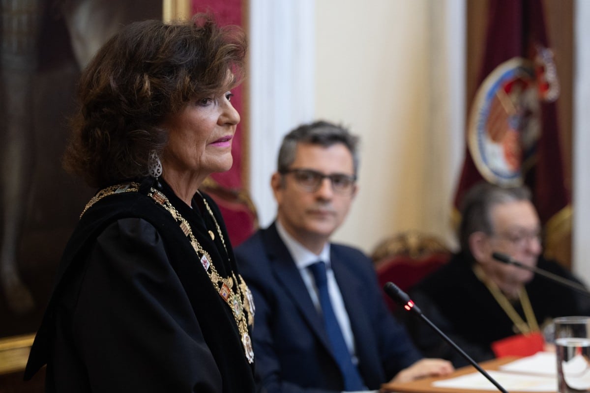 Carmen Calvo el día de su toma de posesión como presidenta del Consejo de Estado. La exvicepresidenta se muestra ahora a favor de la amnistía. Europa Press.