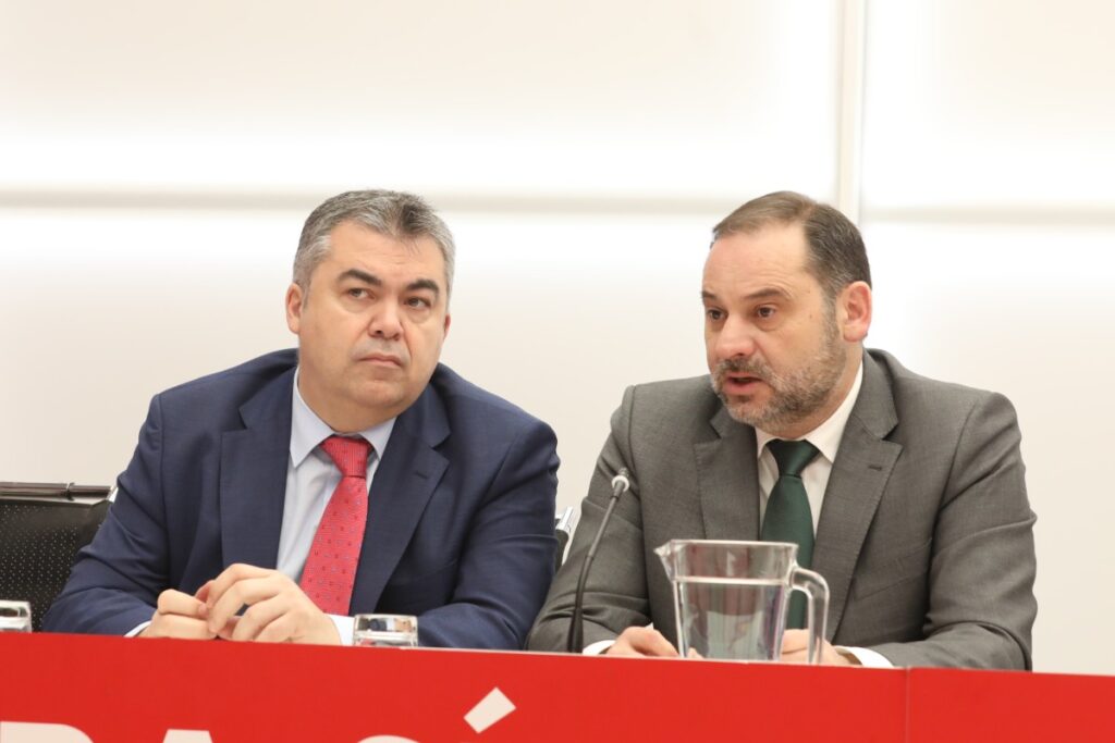 José Luis Ábalos y Santos Cerdán cuando eran los números dos y tres del PSOE. Europa Press.