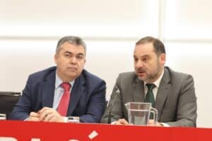 José Luis Ábalos y Santos Cerdán cuando eran los números dos y tres del PSOE. Europa Press.