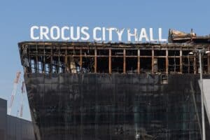 Sala de conciertos en Moscú cuyo ataque reivindicó el Estado Islámico. Europa Press.