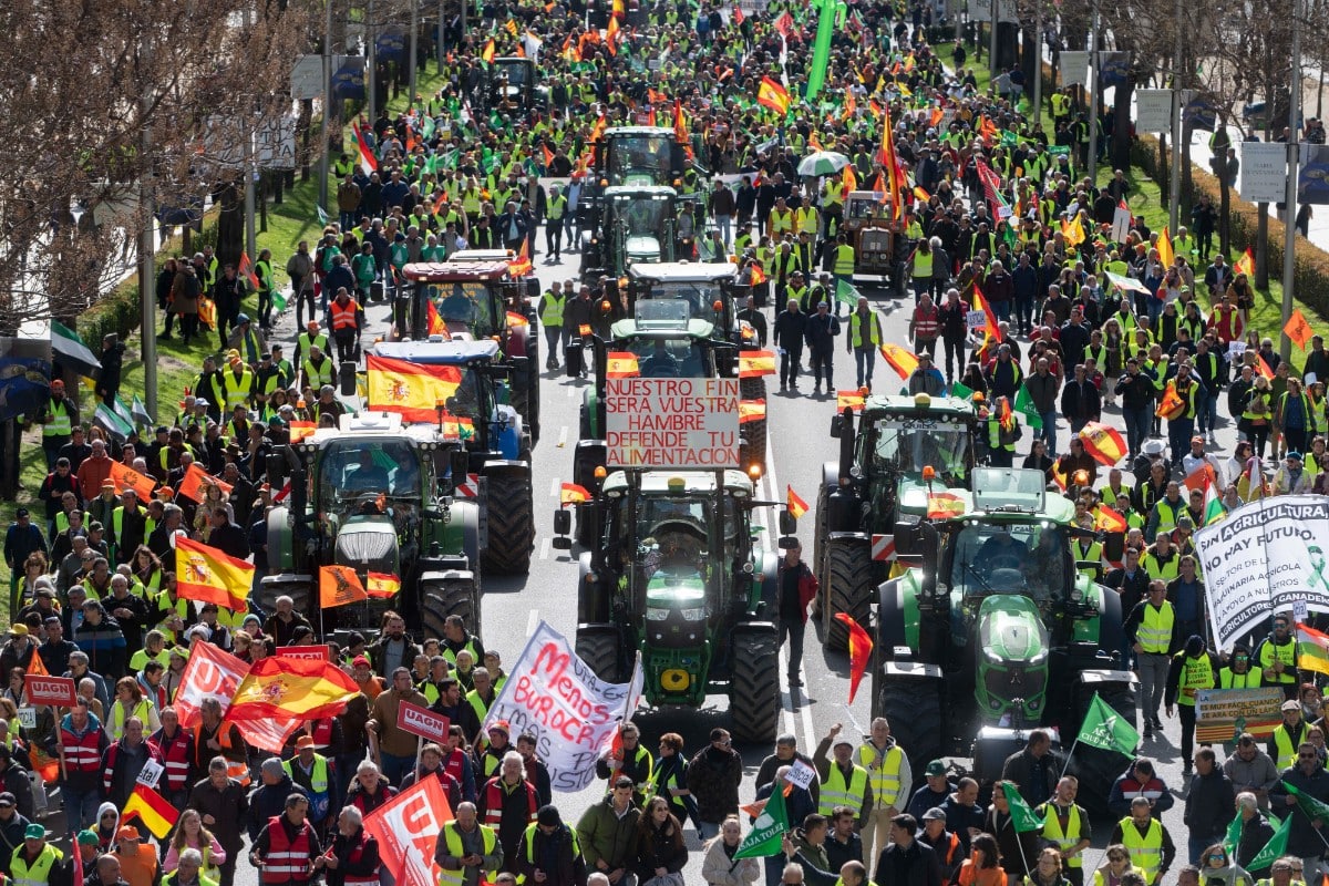 Agricultores protestan en Madrid
