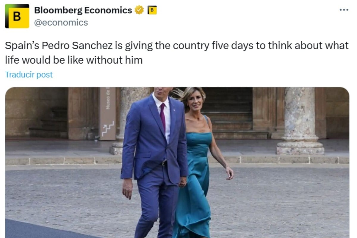 Bloomberg se burla de Sánchez: «Da cinco días a los españoles para que reflexionen cómo sería su vida sin él»