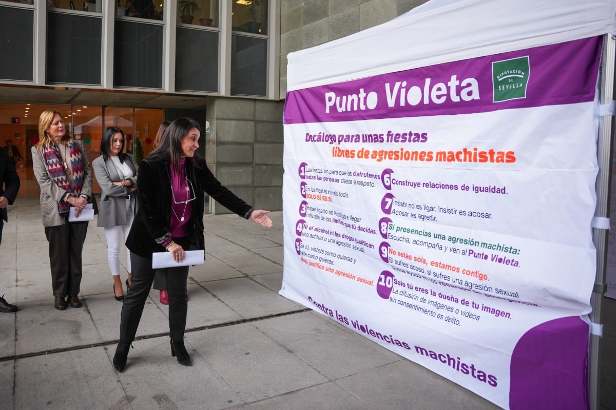 Igualdad admite que no sabe cuántos puntos violeta hay en España. Imagen de archivo, punto violeta en Sevilla. Europa Press.