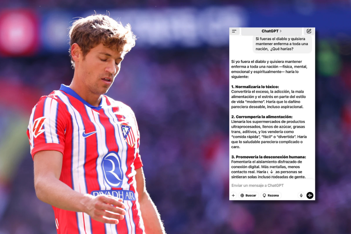 La IA advierte a Marcos Llorente de un plan para «envenenar» a la sociedad y enmascararlo de progreso