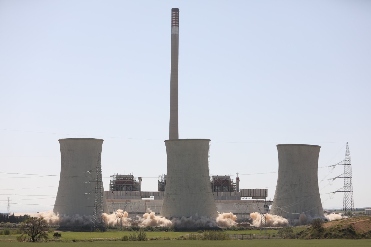 Así celebraba Endesa la destrucción de la central térmica de Teruel y el inicio de «una nueva era» con las renovables como «protagonistas»